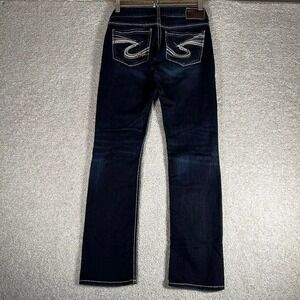 Women's Y2K Silver jeans co "Berkley" low rise dark blue straight leg jeans